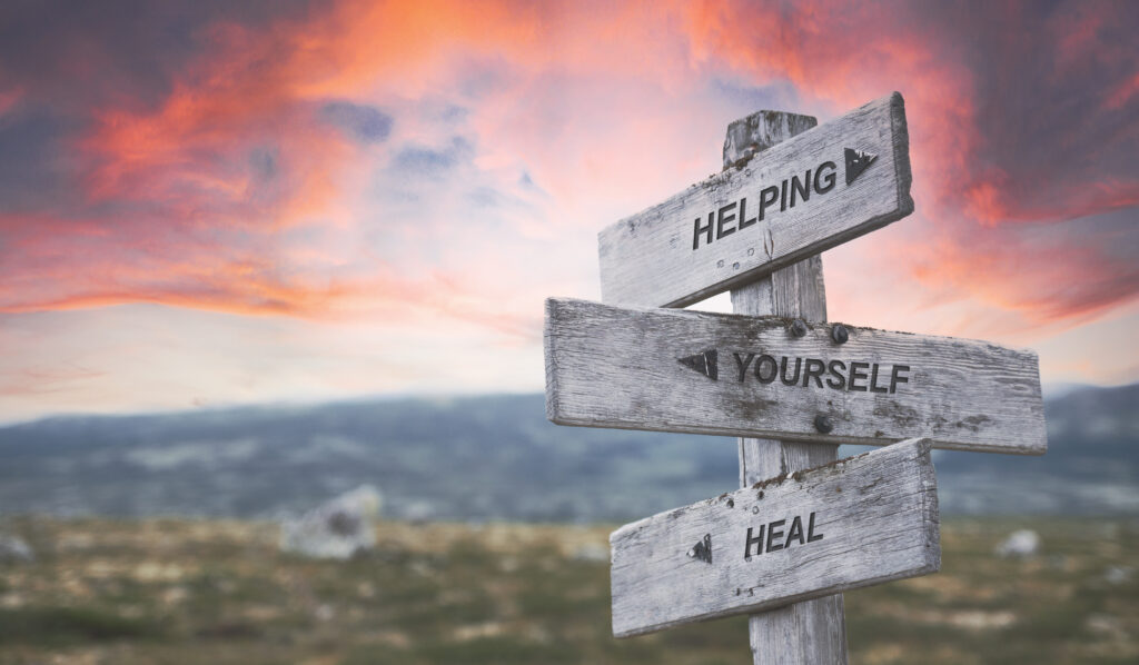 The intersection of helping yourself heal.